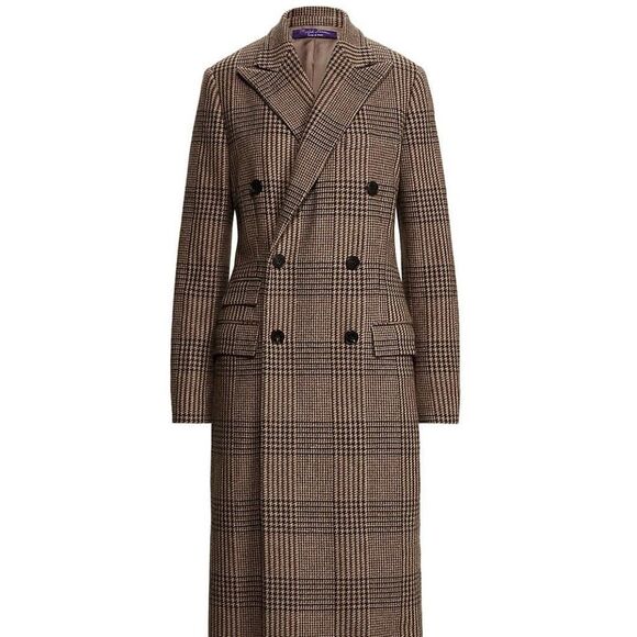 Ralph Lauren Collection ~ Fall 21 Isla Truffle & Morel Glen Plaid Wool Top Coat - Picture 1 of 17